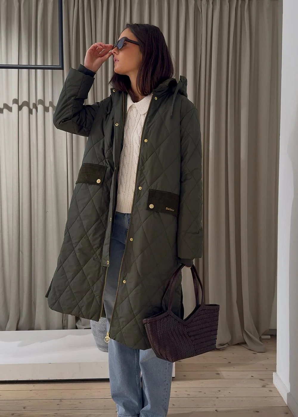 Barbour Meredith Quilted Jacket - Olive/Ancient Tartan - Image 7