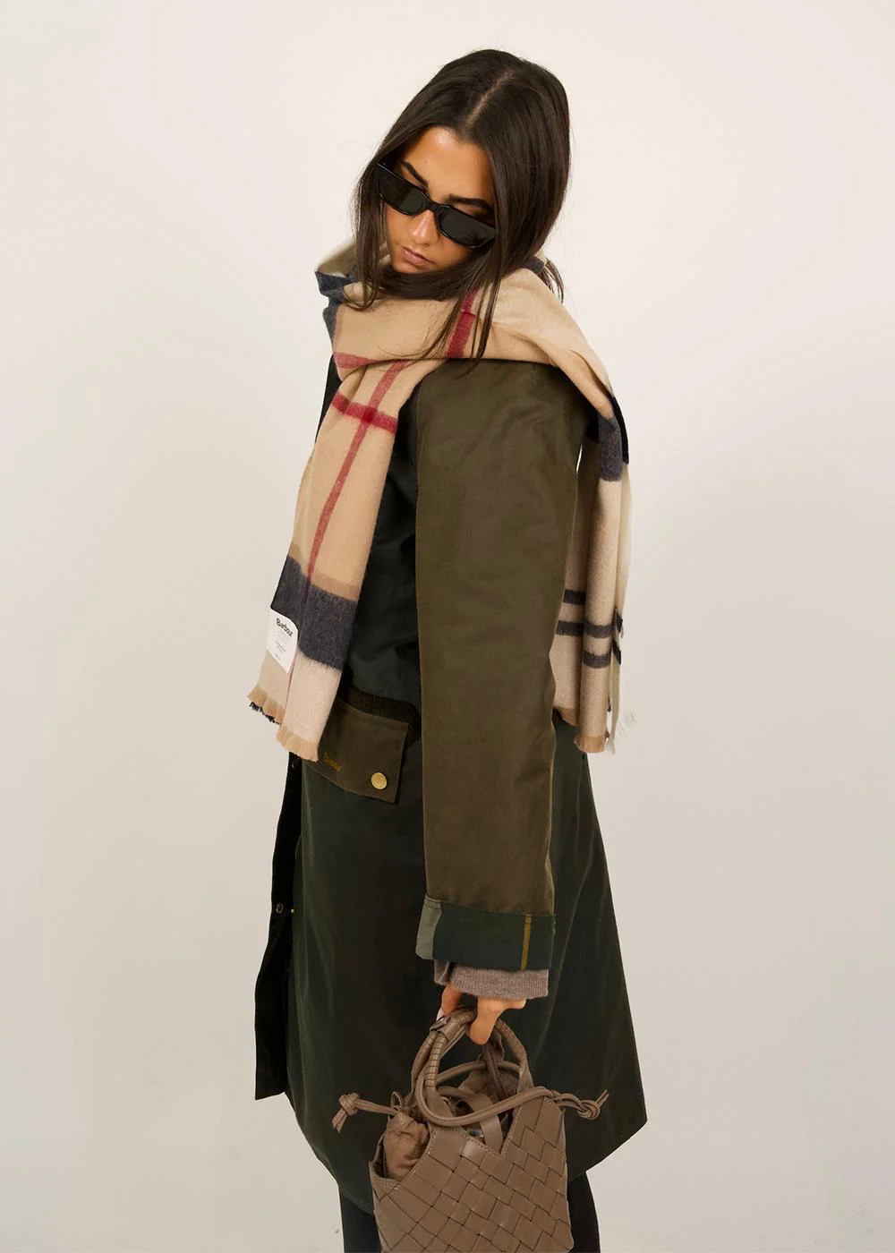 Barbour Rosefield Tartan Scarf - Hessian Tartan - Image 4