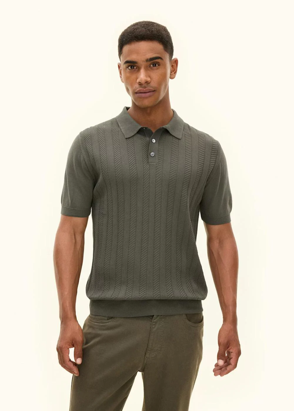 Barto Stripe Poloshirt - Nettle Green - Image 2
