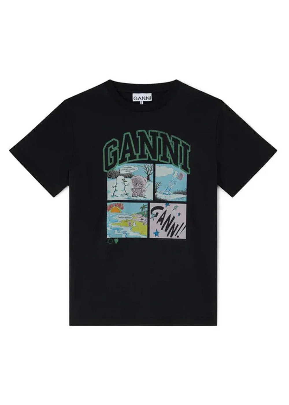 Basic Cotton Jersey Bear Comic Teddy - Phantom