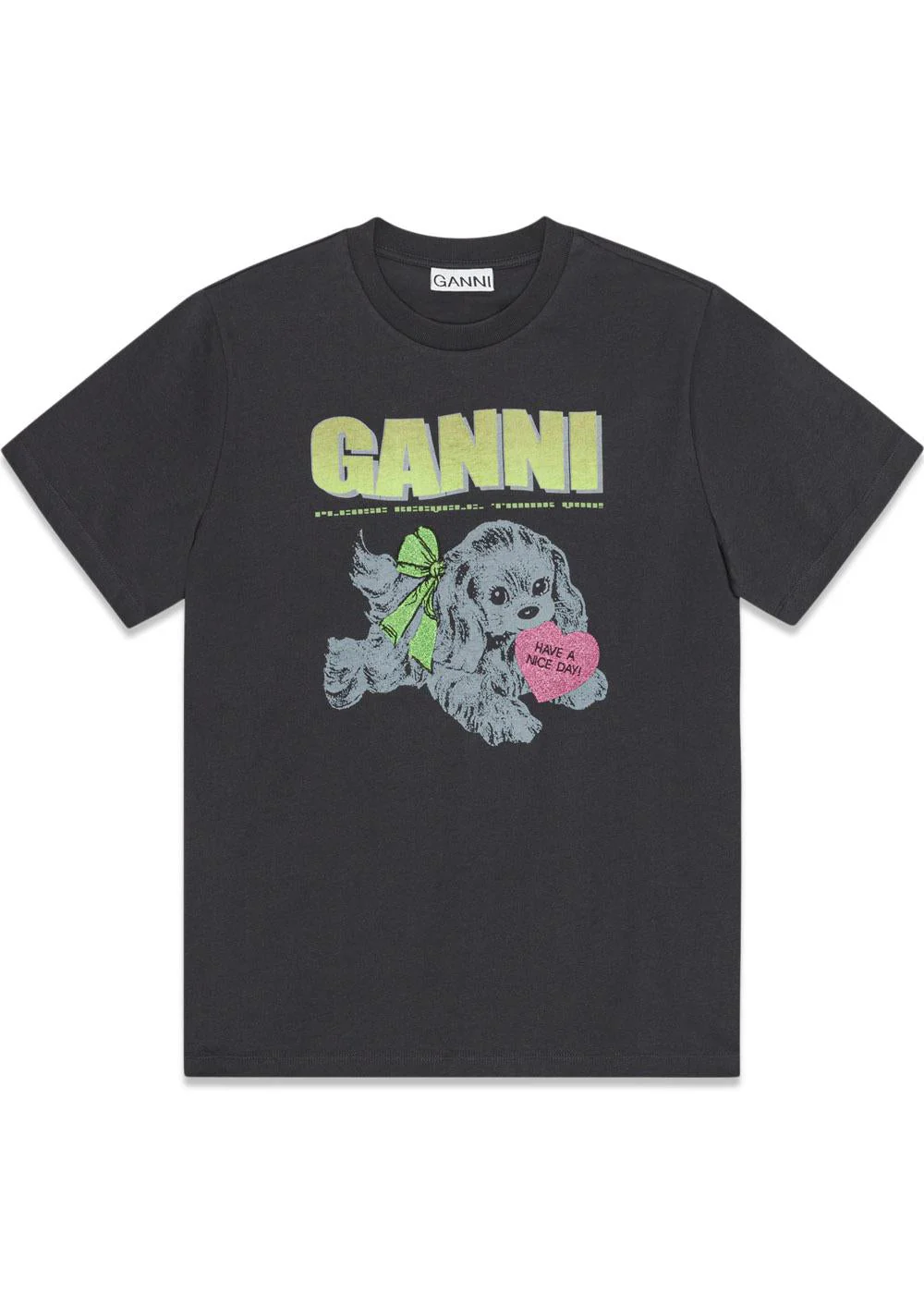 Basic Cotton Jersey Neon Puppy T-shirt - Phantom
