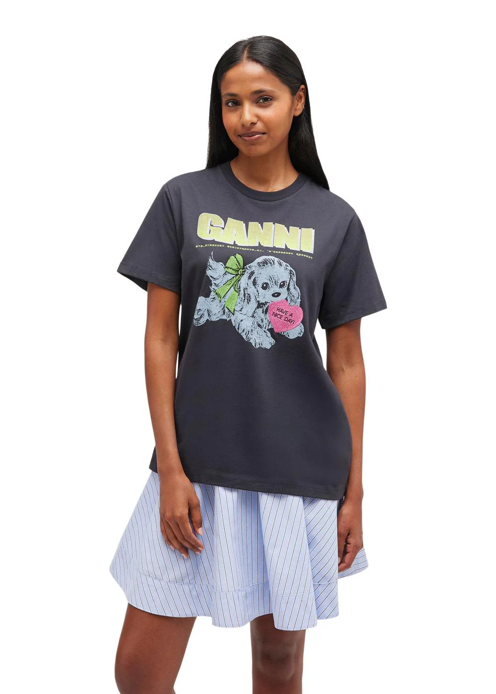 Basic Cotton Jersey Neon Puppy T-shirt - Phantom - Image 2