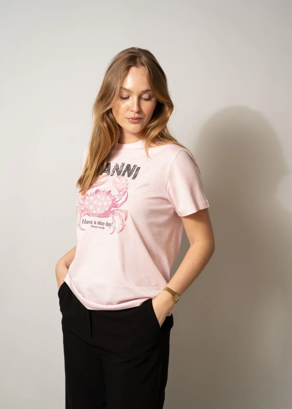 Basic Cotton Jersey T-shirt - Chalk Pink - Image 2