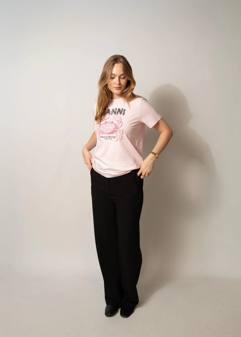 Basic Cotton Jersey T-shirt - Chalk Pink - Image 3