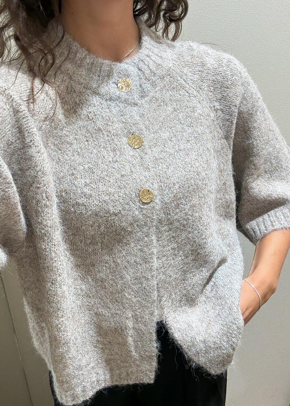Benuta Fluffy Knit Cardigan - Beige Melange - Image 5