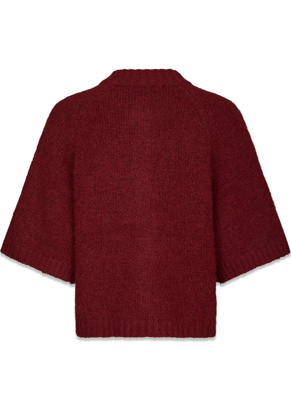 Benuta Fluffy Knit Cardigan - Dark Red - Image 3