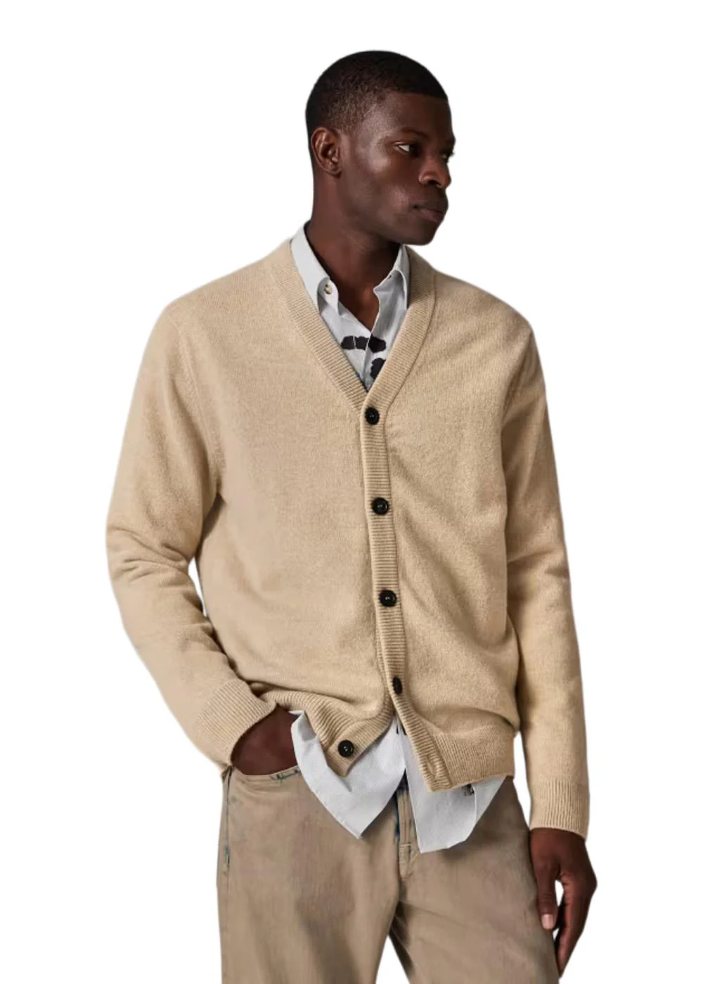 Cardigan Button Thru - Beige - Image 2