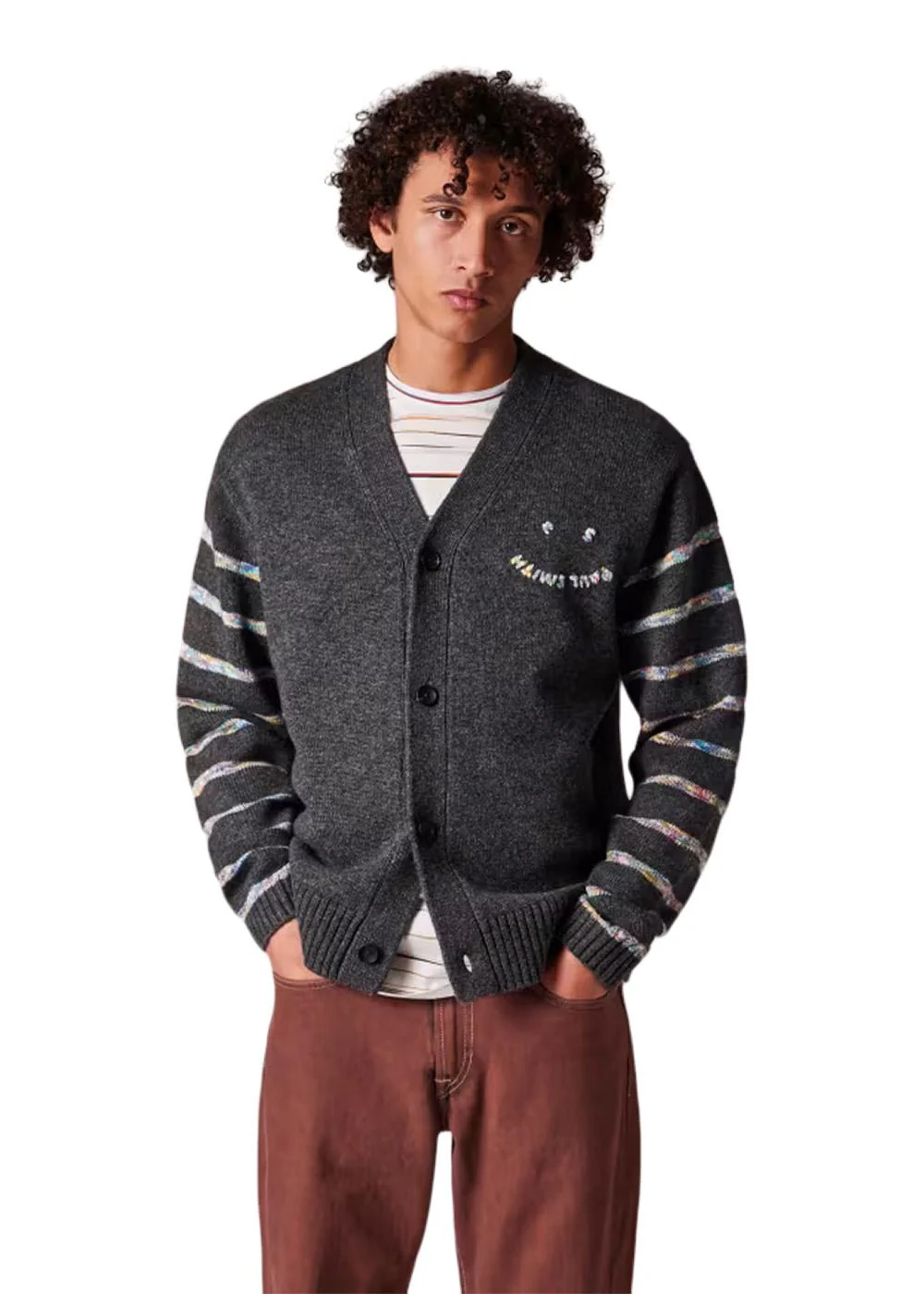 Cardigan Button Thru PS Happy - Black - Image 2
