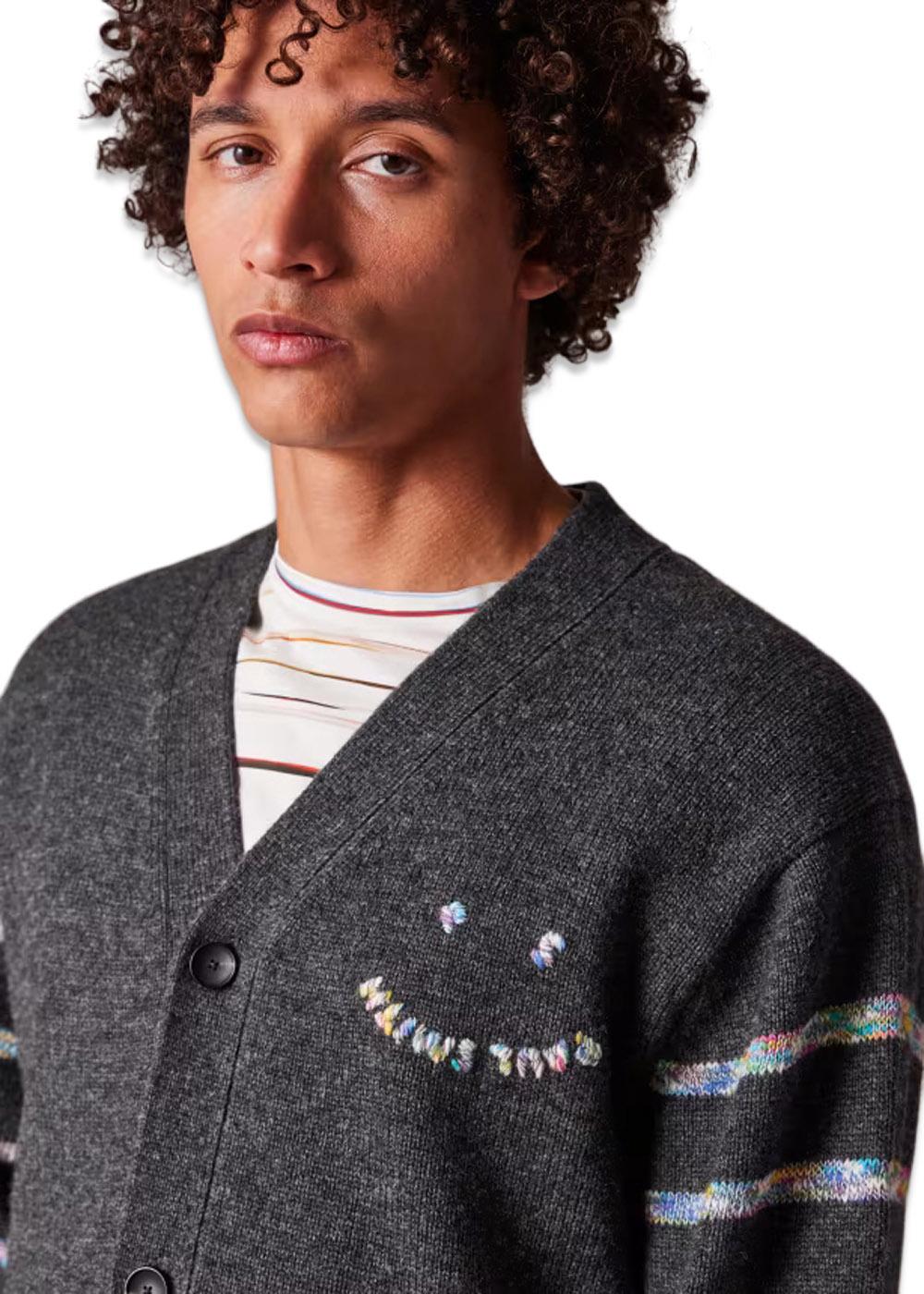 Cardigan Button Thru PS Happy - Black - Image 3
