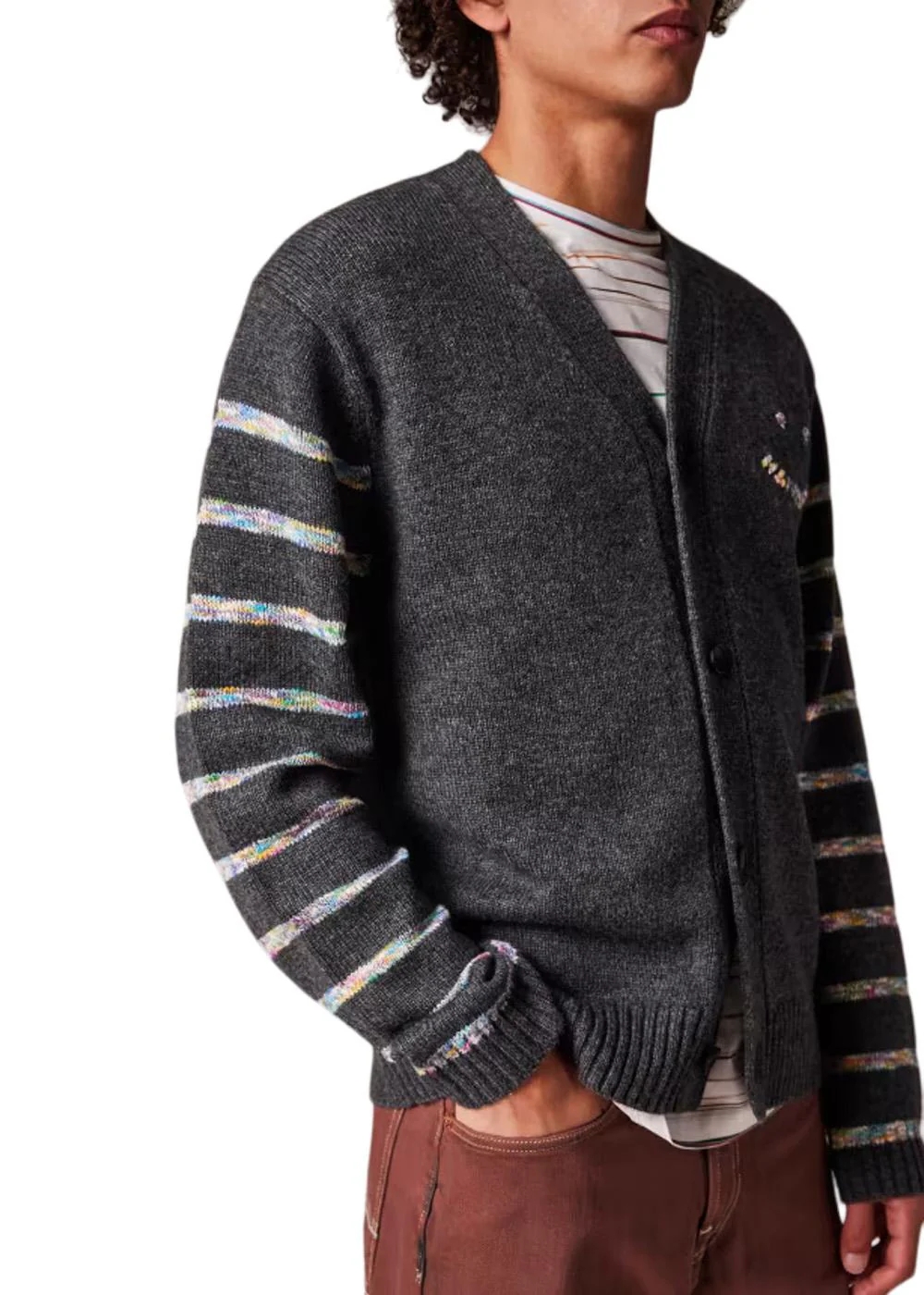 Cardigan Button Thru PS Happy - Black - Image 4