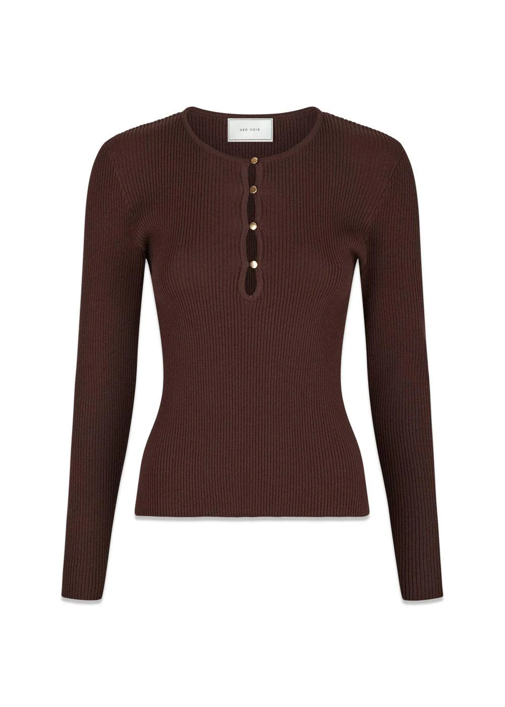 Carlton Knit Blouse - Brown