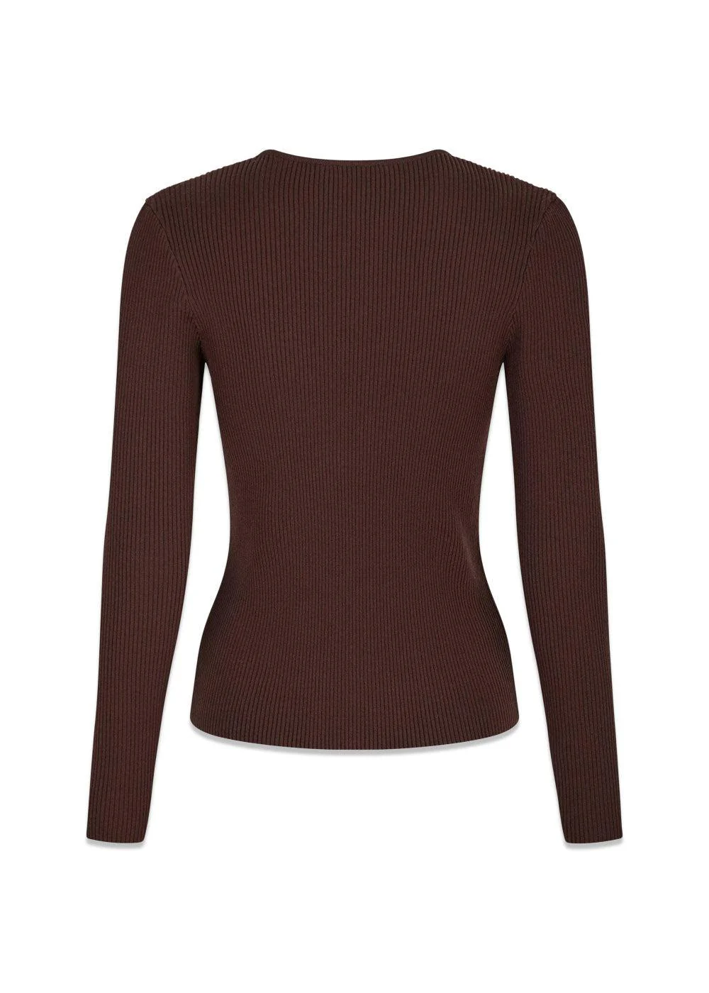 Carlton Knit Blouse - Brown - Image 2