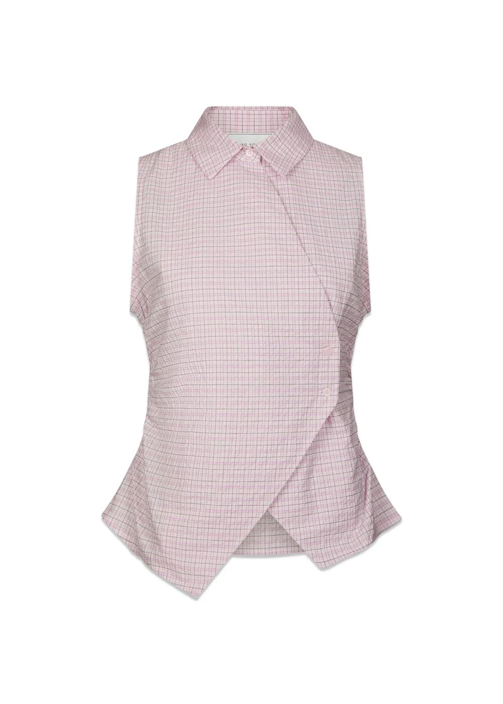 Celest Check Top - Light Pink
