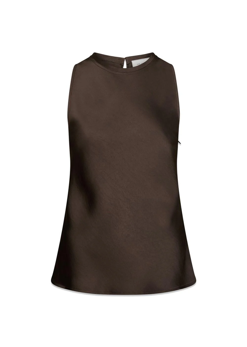 Celina Heavy Sateen Top - Dark Brown