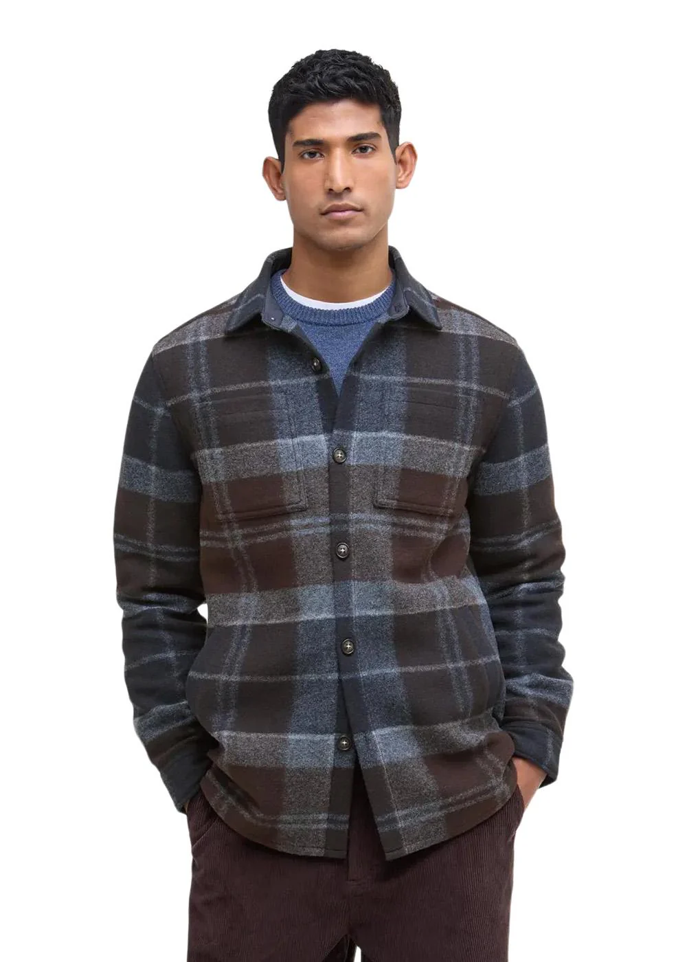 Chapter Tailored Check Overshirt - Midnight Oak - Image 3