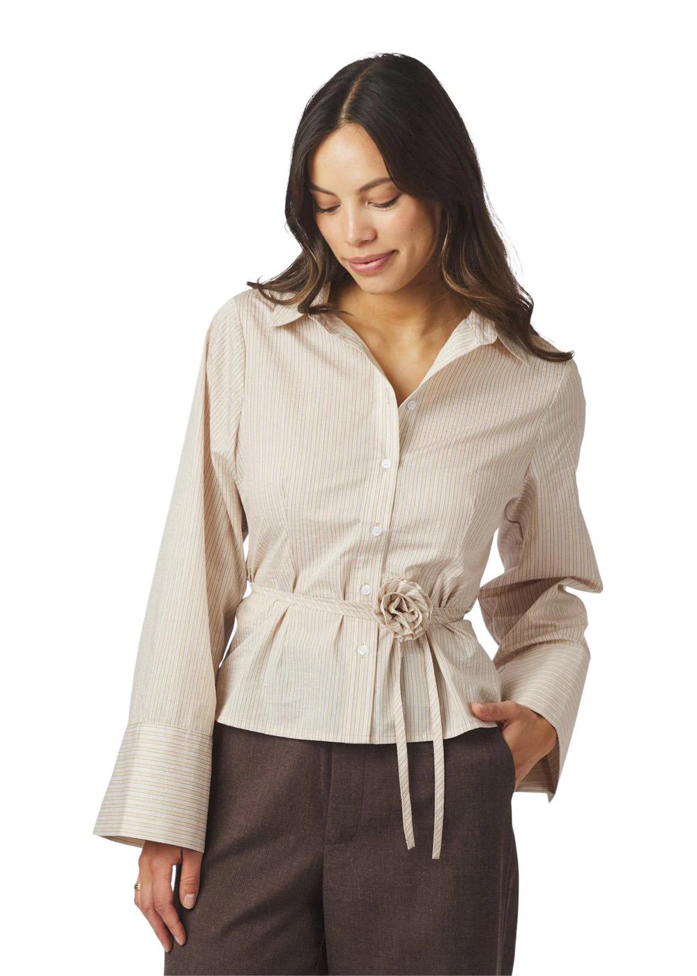 Clarida Rose Stripe Shirt - Light Yellow - Image 3
