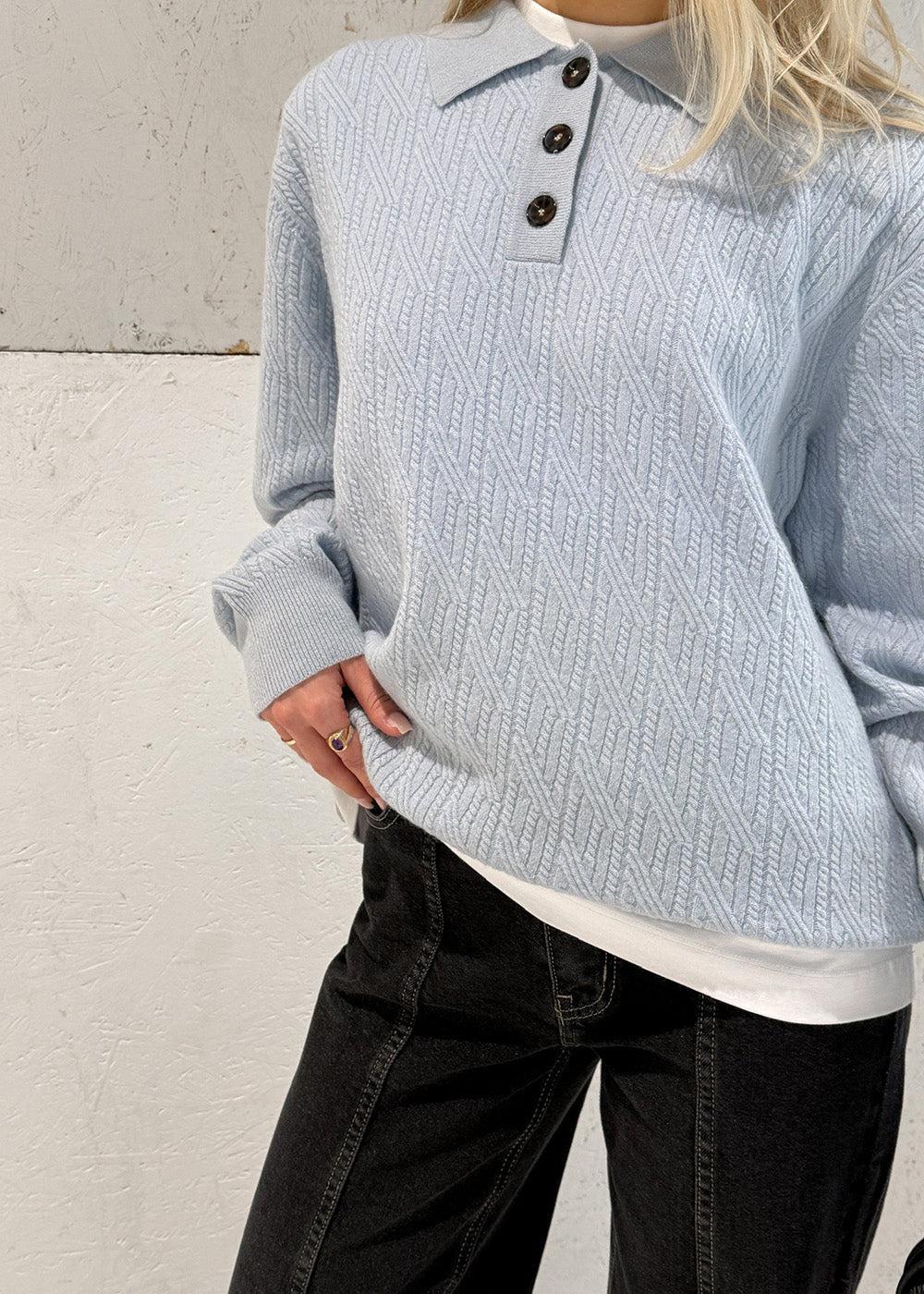 Como Cable Polo - Light Blue - Image 5