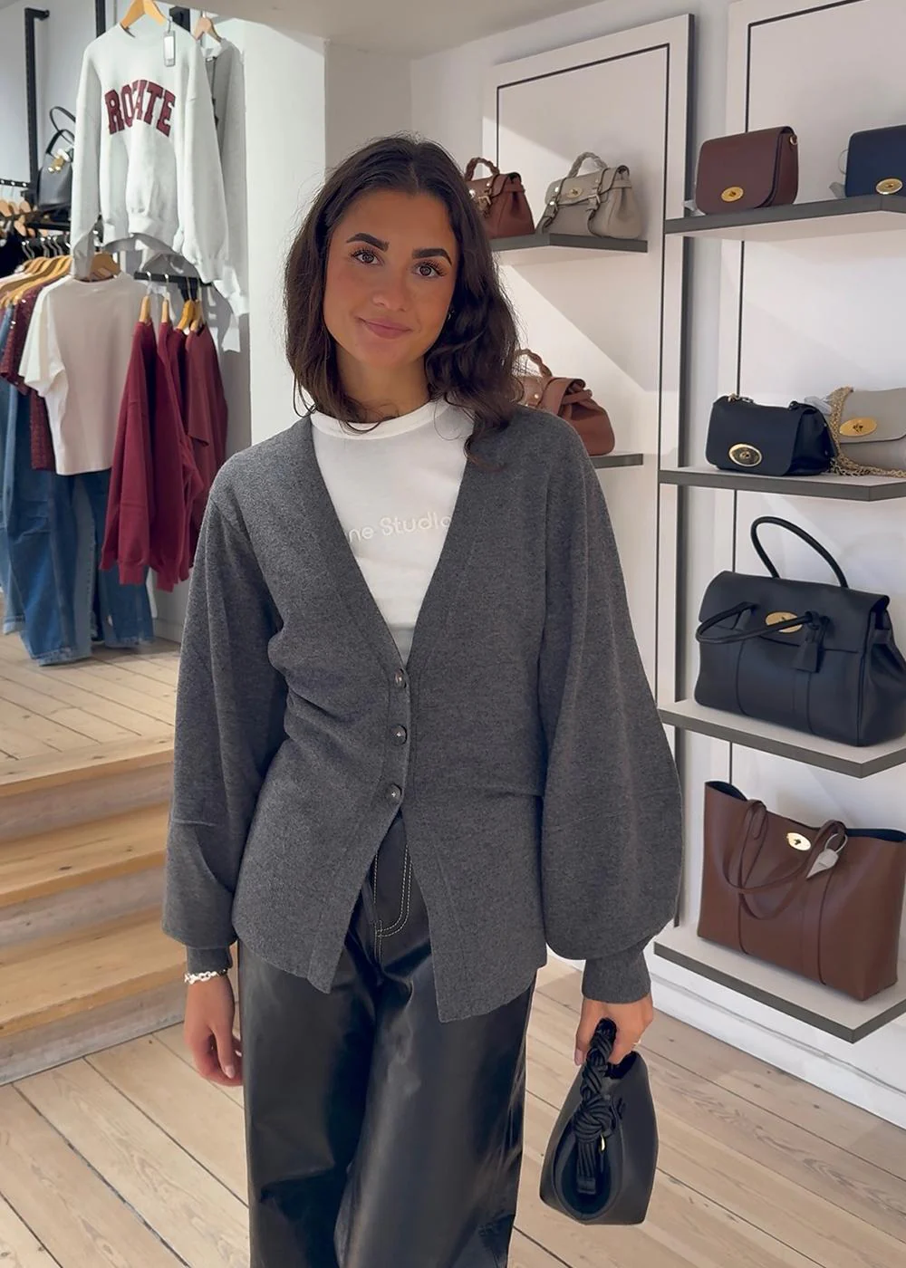 Como Sleeve Cardigan - Grey Melange - Image 3