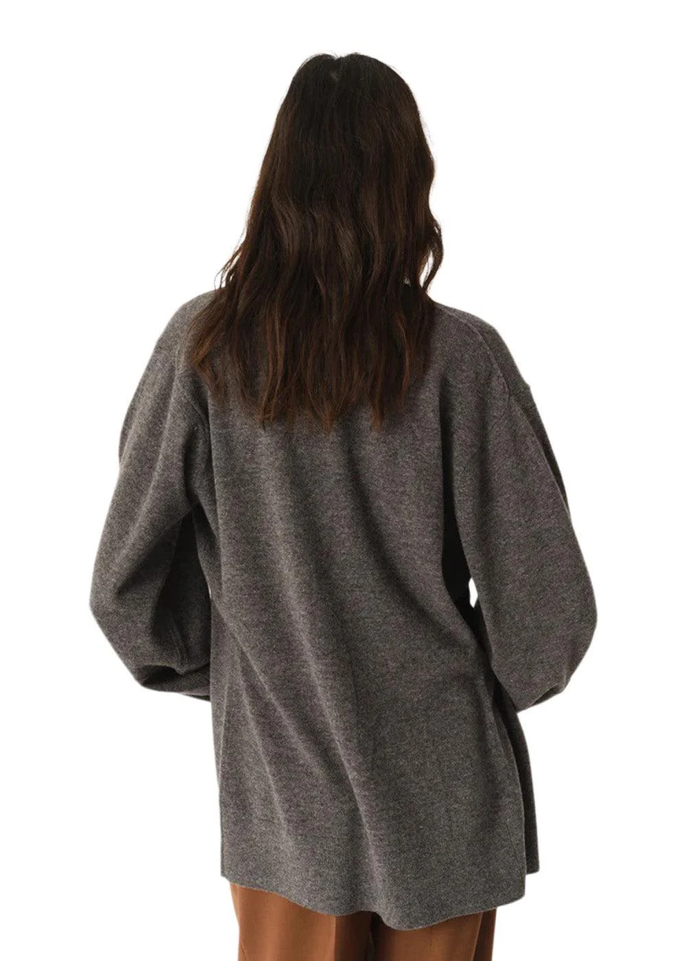 Como Sleeve Cardigan - Grey Melange - Image 5