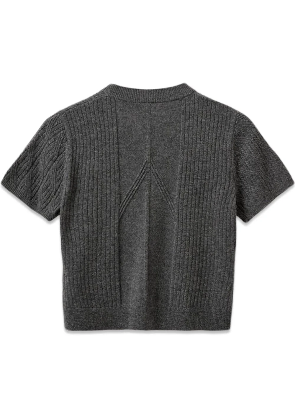 Como Tee mini Rib - Grey Melange - Image 2