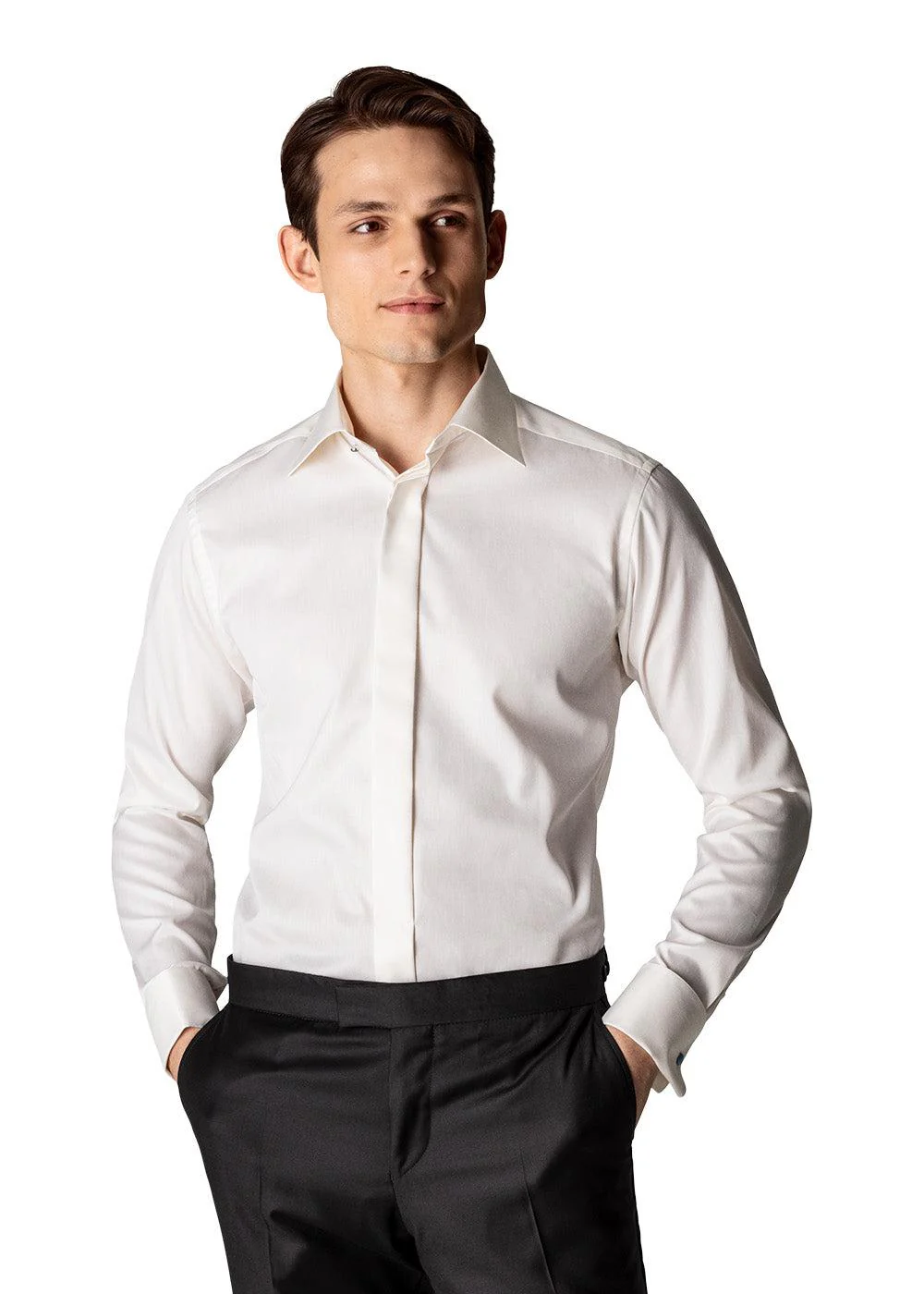 Contemporary-Tuxedo Shirt - Creme - Image 2