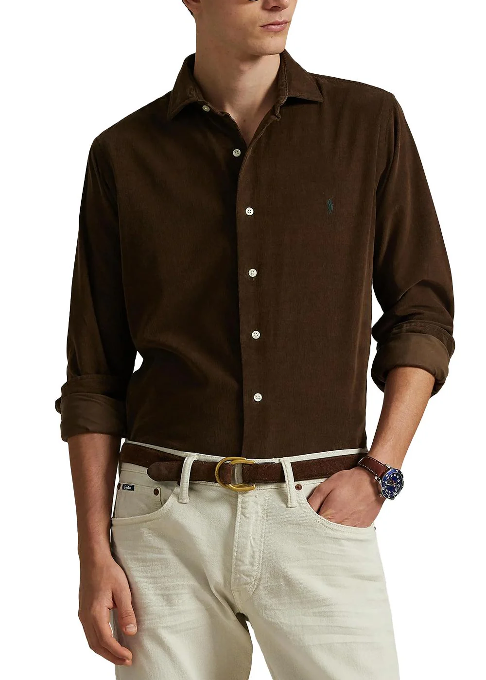 Corduroy Shirt - Brown - Image 3