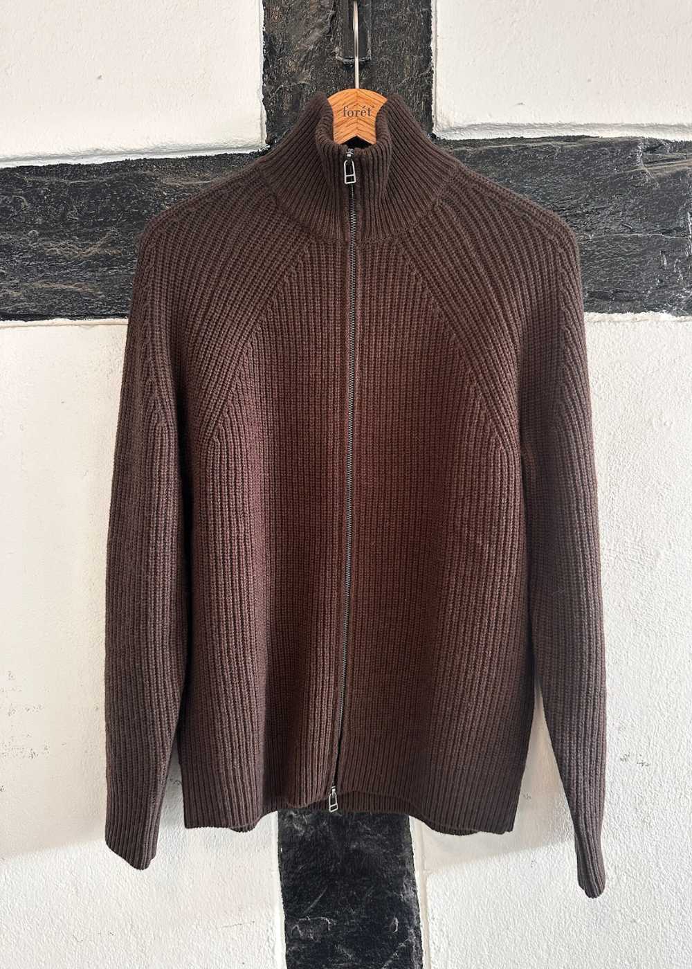 DELTA WOOL ZIP KNIT - Dark Brown - Image 2