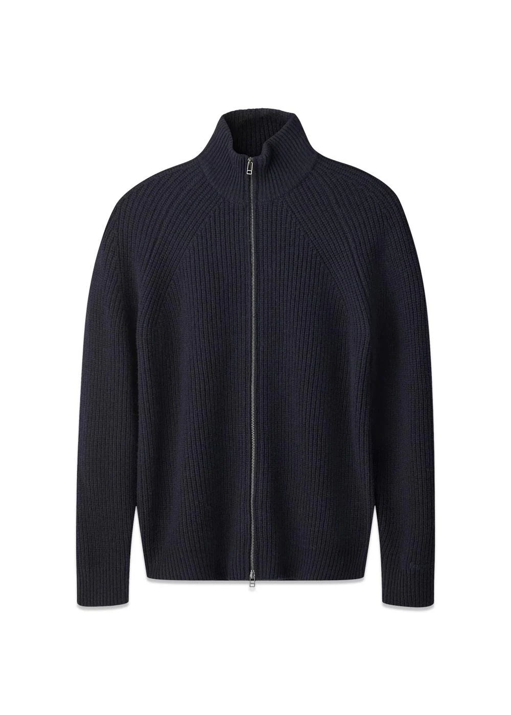 DELTA WOOL ZIP KNIT - Navy