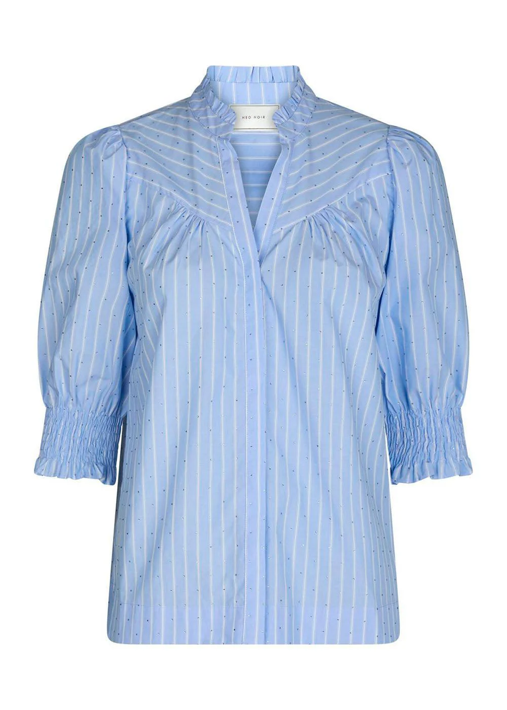 Diana Stripy Stone Blouse - Light Blue