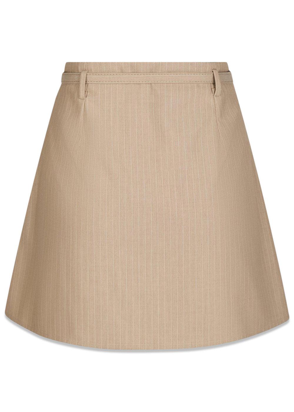 Donte Melange Pinstripe Skirt - Sand Melange - Image 3