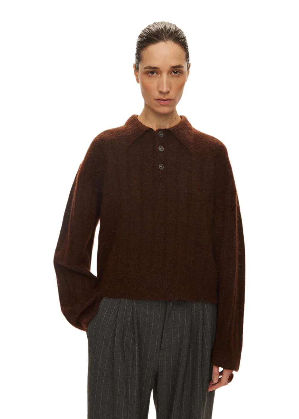 Dream Knit Polo - Brown - Image 3