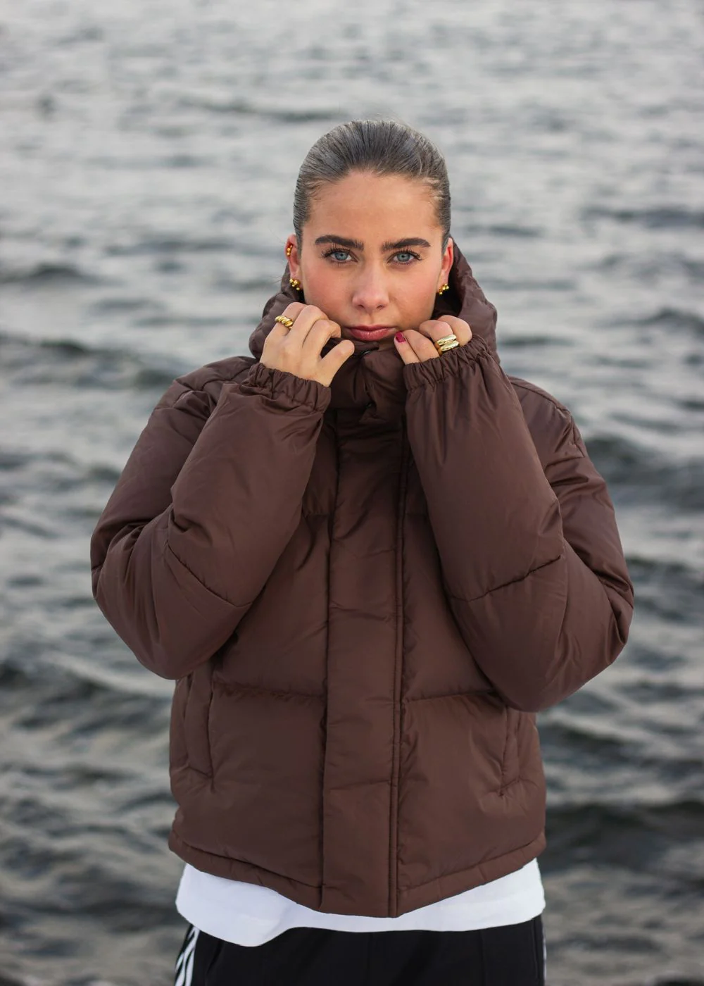 Dyngja Down W Cropped Jacket - Blood Bay - Image 3