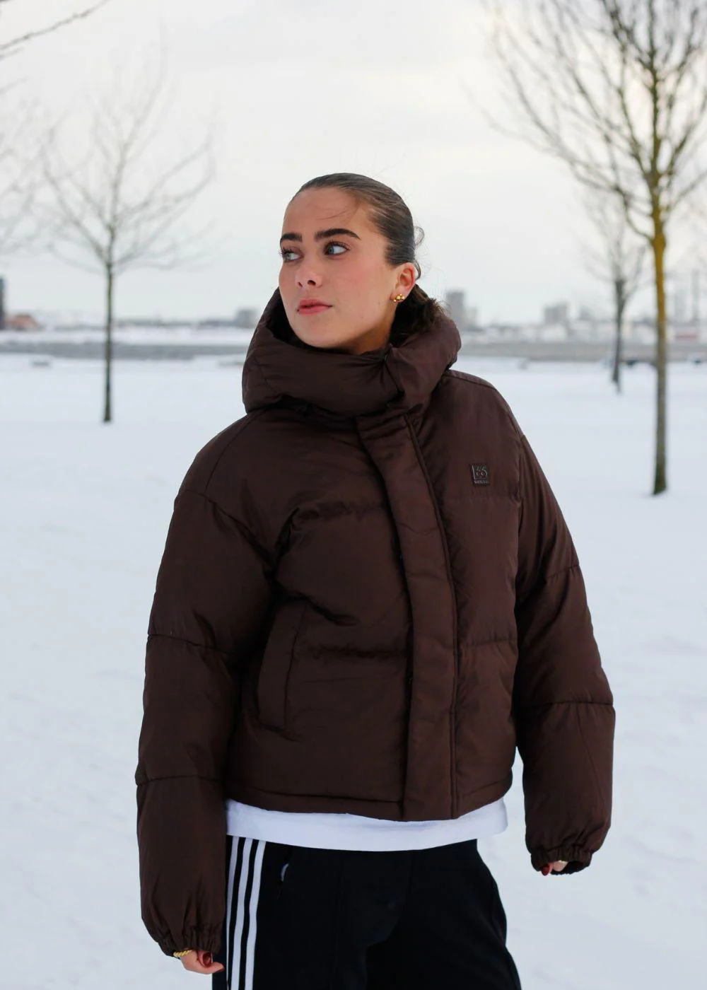 Dyngja Down W Cropped Jacket - Blood Bay - Image 5