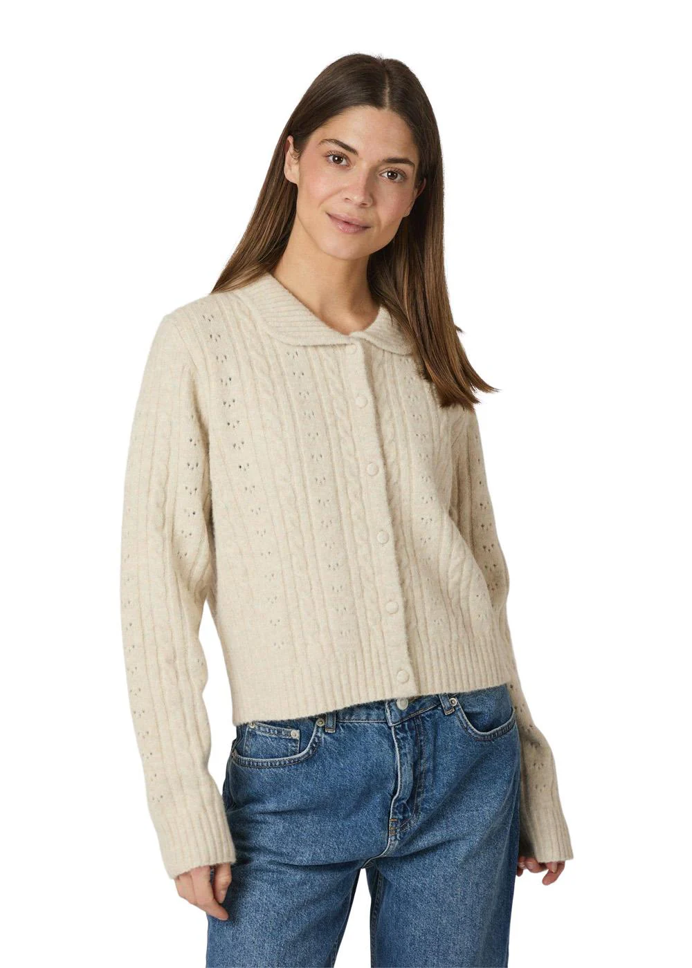 Emelie Knit Cardigan - Ivory - Image 3