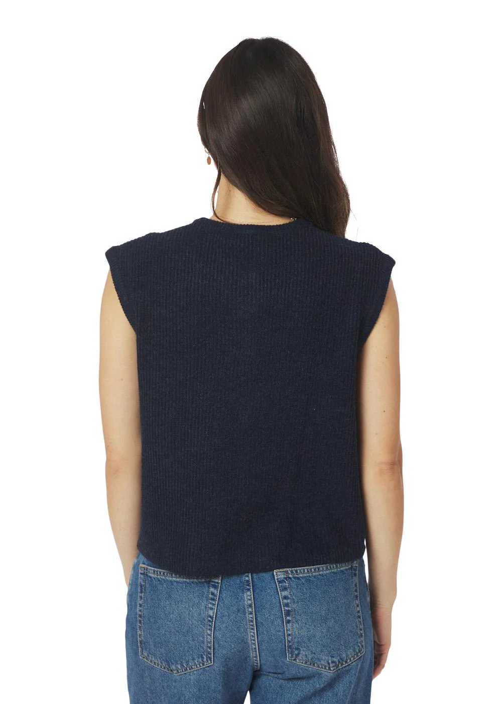 Everest Knit Vest - Navy - Image 4