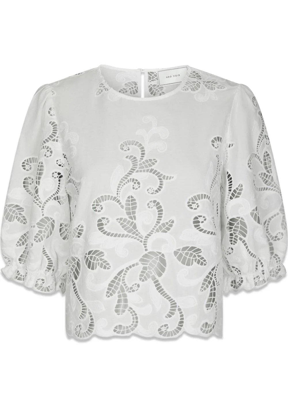 Fia Embroidery Blouse - White