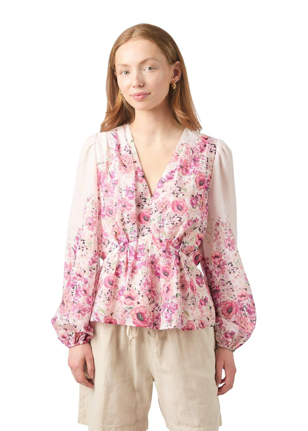Fie Flower Print Blouse - Rose - Image 3