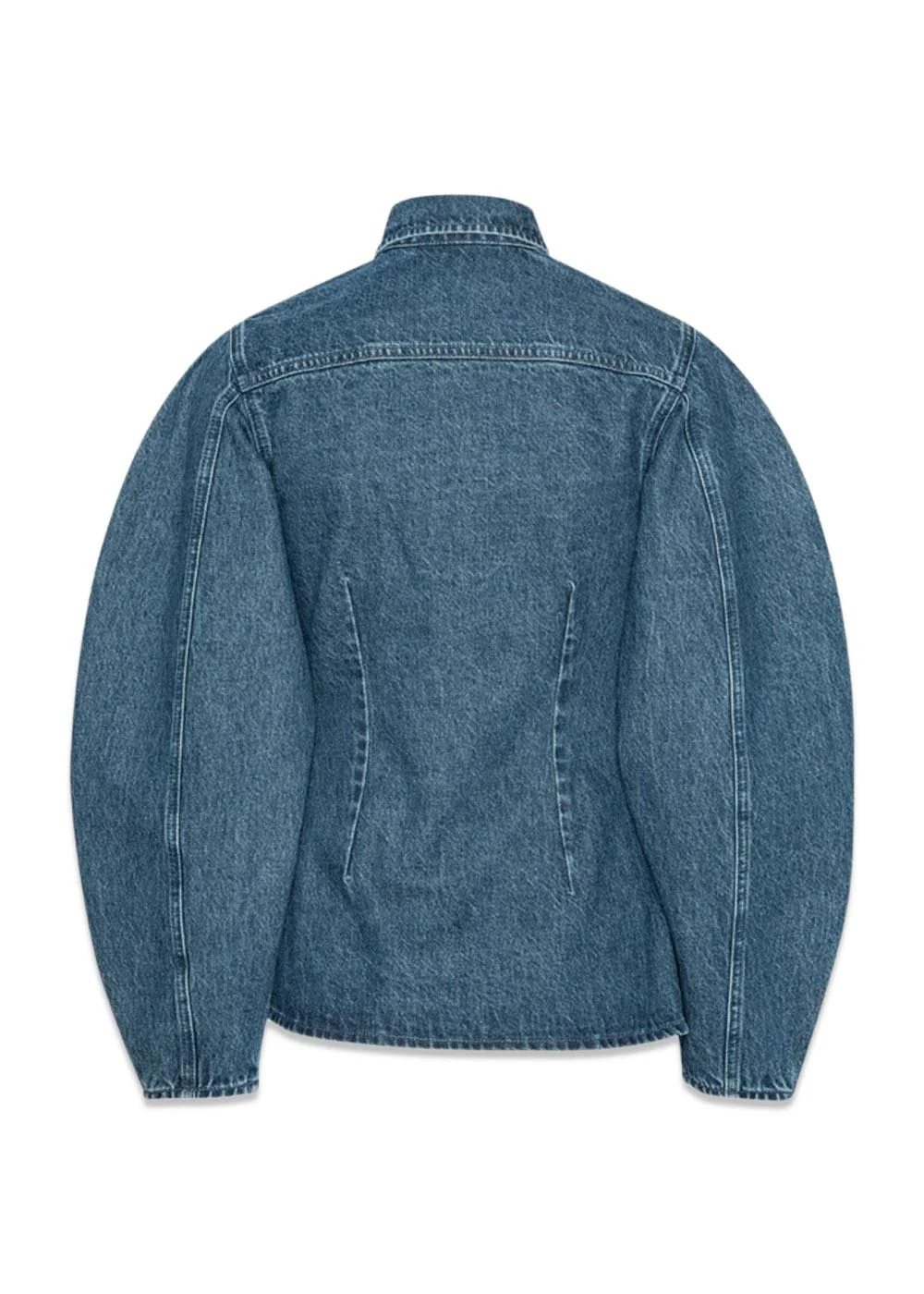 FITTED DENIM SHIRT - Medium Blue Denim - Image 2