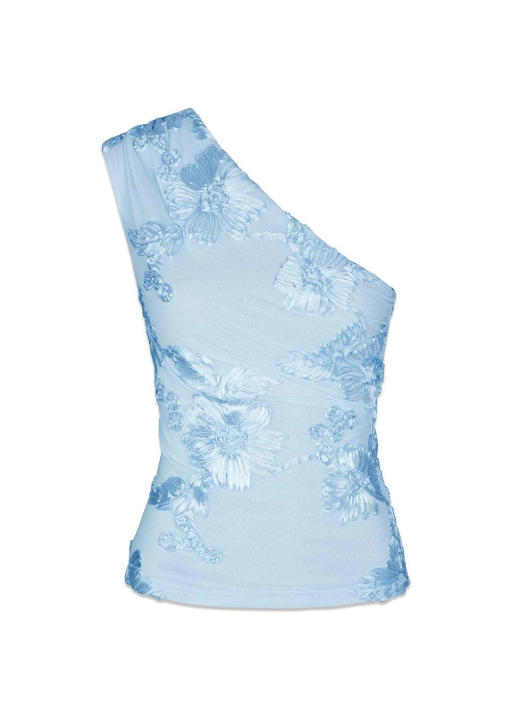 Florini Big Flower Mesh Top - Light Blue