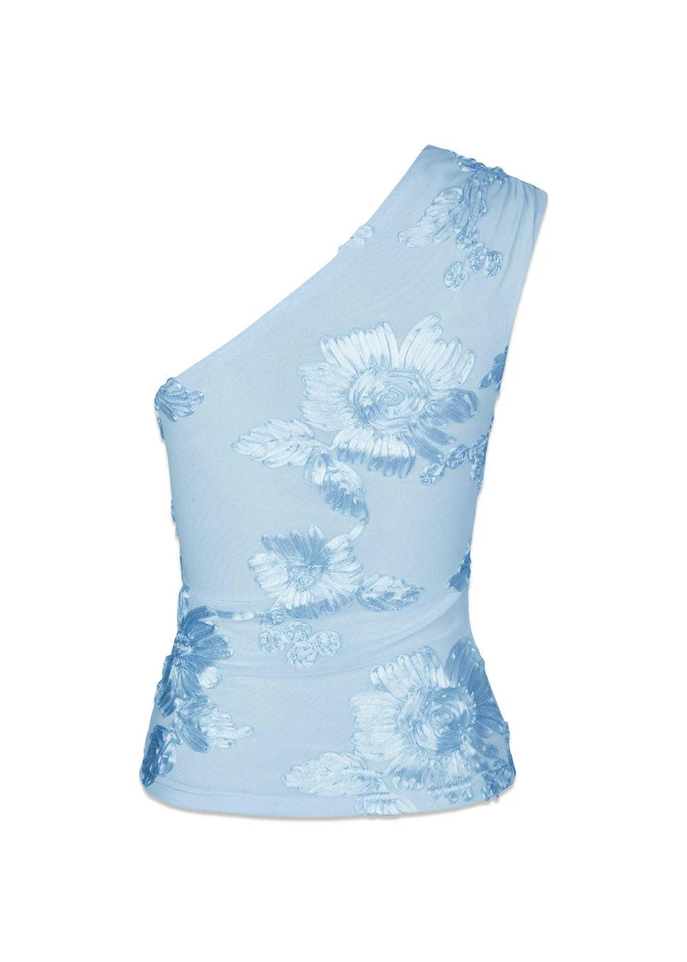 Florini Big Flower Mesh Top - Light Blue - Image 3
