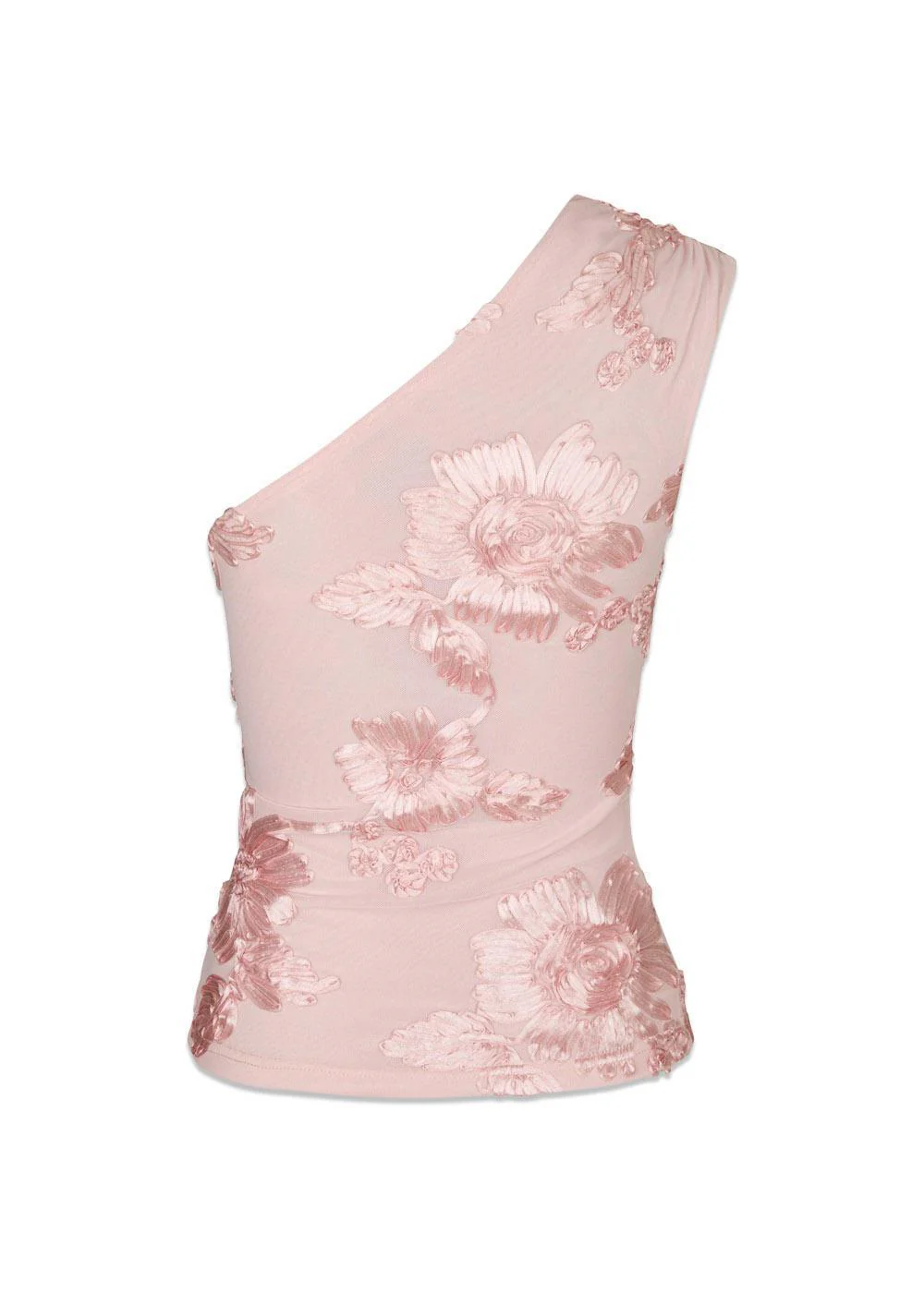 Florini Big Flower Mesh Top - Light Pink - Image 3