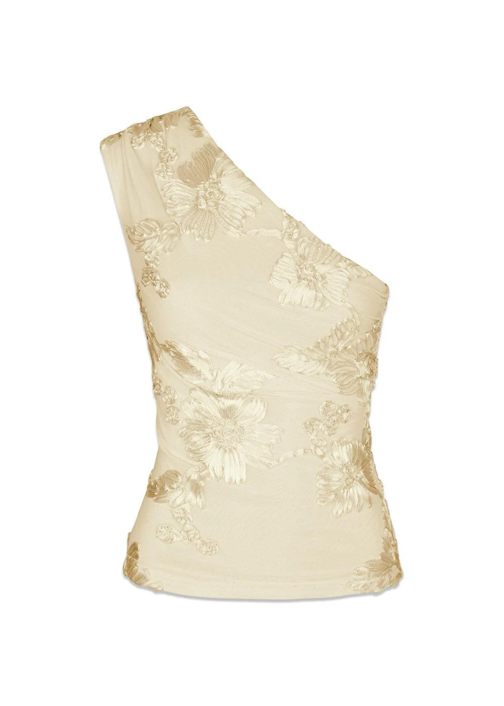 Florini Big Flower Mesh Top - Light Yellow