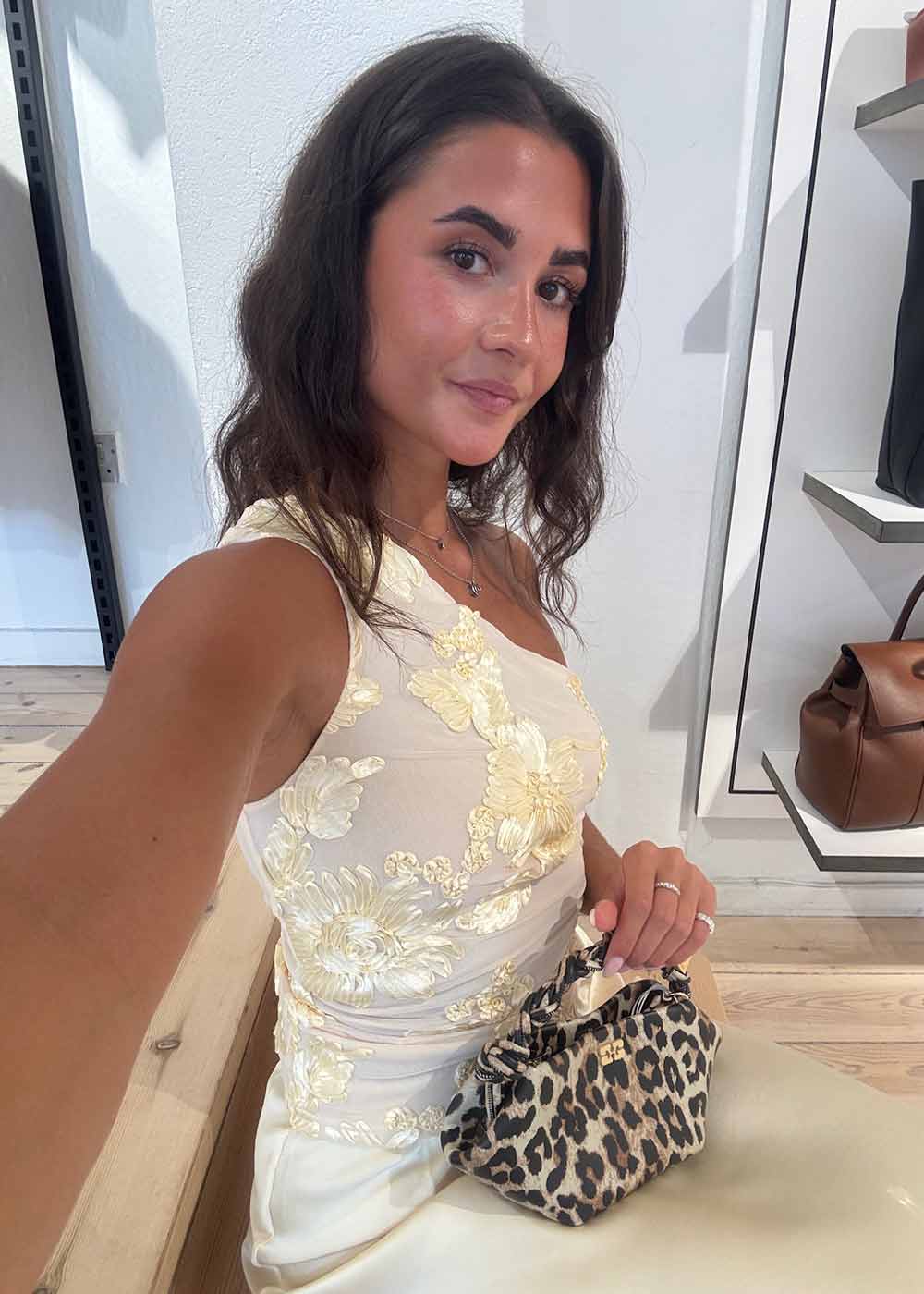 Florini Big Flower Mesh Top - Light Yellow - Image 4