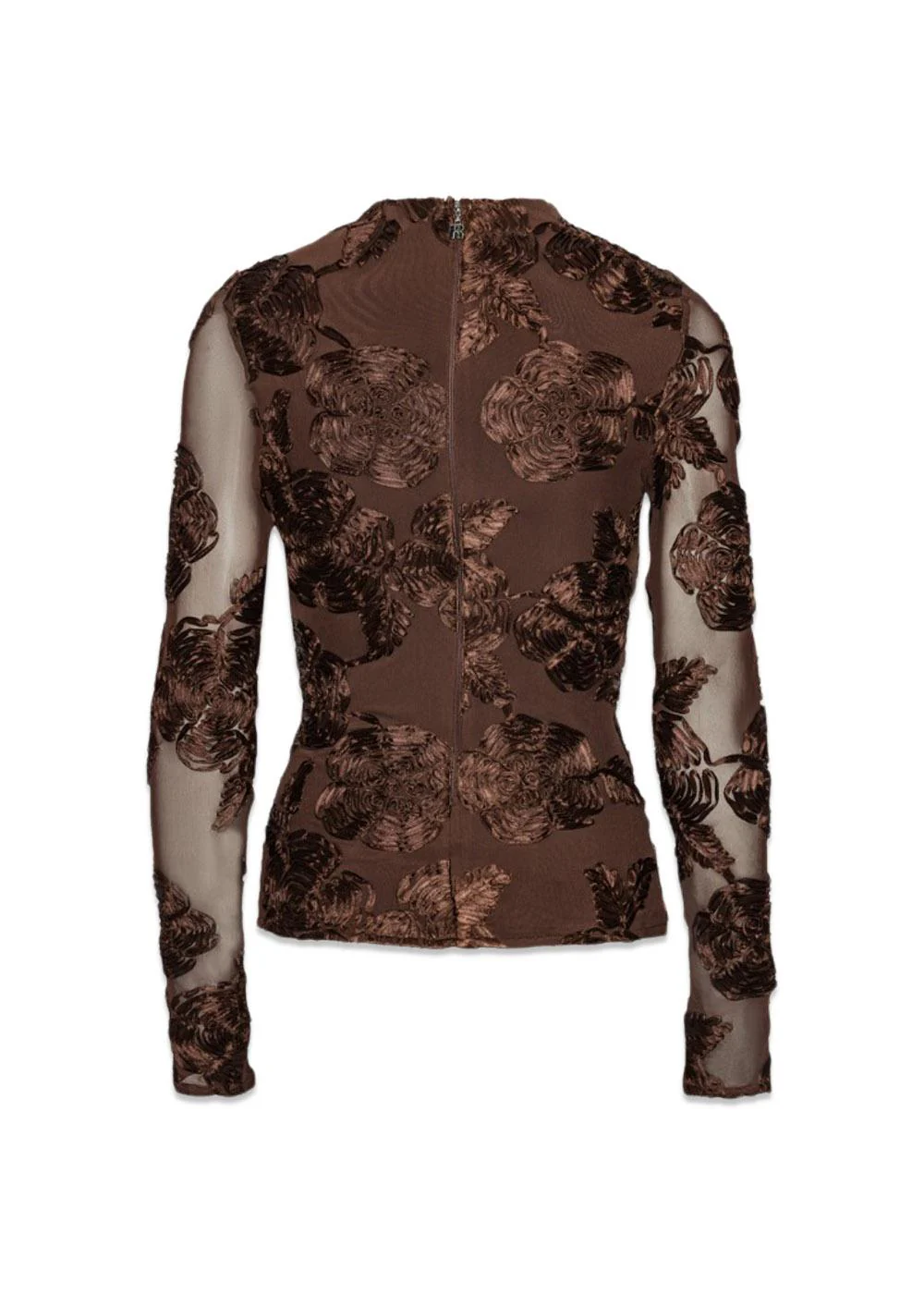 FLOWER MESH LS TOP - Chicory Coffee - Image 2