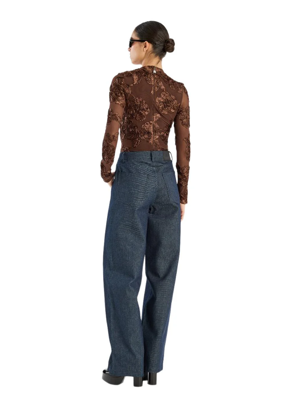 FLOWER MESH LS TOP - Chicory Coffee - Image 4