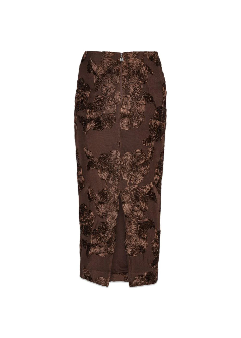 FLOWER MESH PENCIL SKIRT - Chicory Coffee - Image 2
