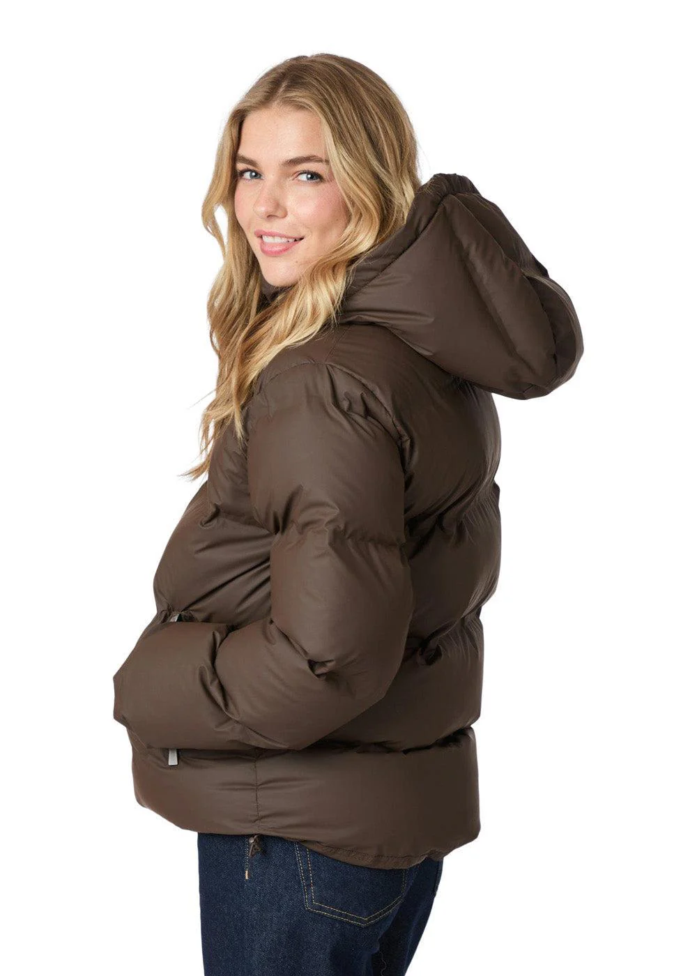 Fox C Puffer Jacket - Dark Brown - Image 6