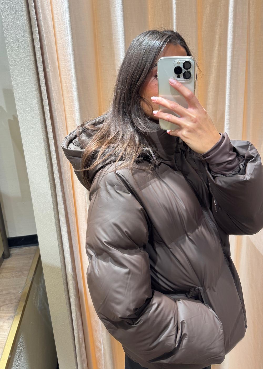 Fox C Puffer Jacket - Dark Brown - Image 7