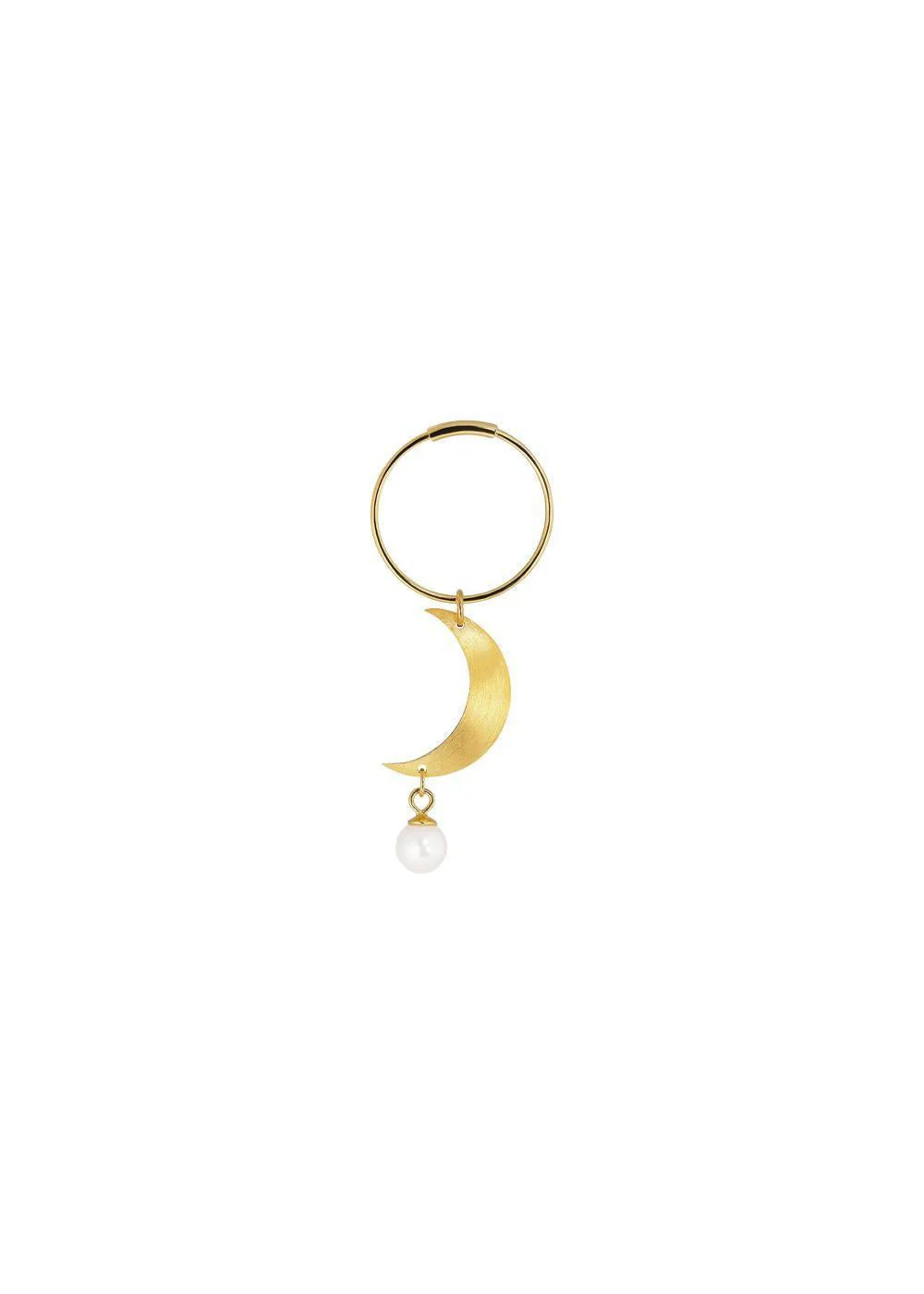 Half Moon Creole with pearl - Gold-Plated Silver