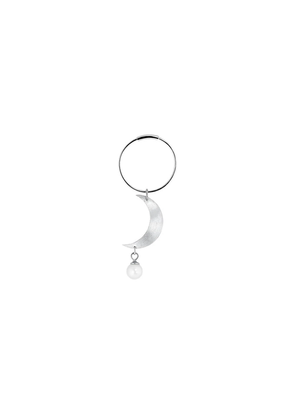 Half Moon Creole with pearl - Sterling Silver